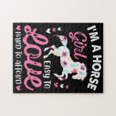 私は馬の女の子の簡単で、懸命が好き ジグソーパズル (横)