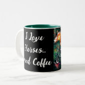 私は馬の抽象芸術お洒落ホース絵画 ツートーンマグカップ (正面左)