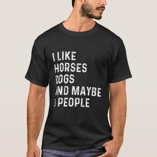 私は馬の犬が好きだ Tシャツ (正面)