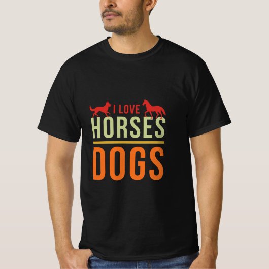 私は馬の犬のクラシックtシャツが大好き tシャツ (正面)