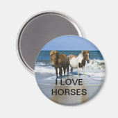 私は馬の磁石が大好き マグネット (正面/裏面)