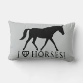 私は馬の蹄鉄および馬場馬術を愛します ランバークッション (裏面)