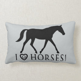私は馬の蹄鉄および馬場馬術を愛します ランバークッション