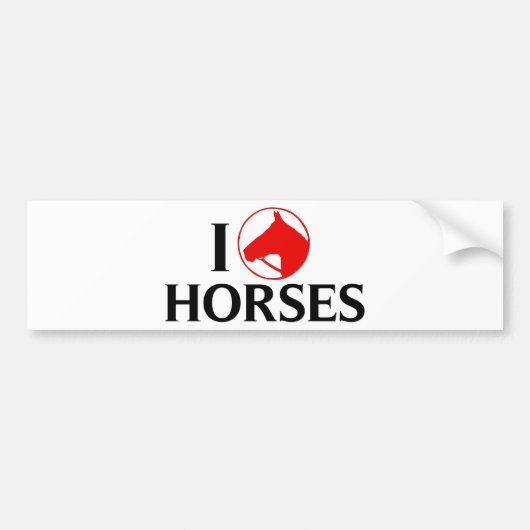 私は馬を愛します バンパーステッカー (正面)