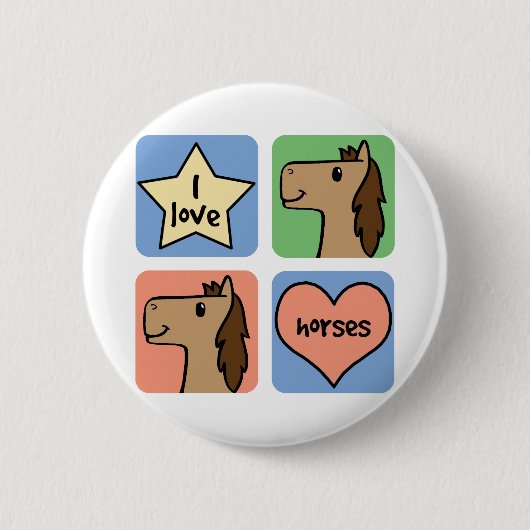 私は馬を愛します 缶バッジ (正面)