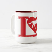 私は馬を愛し、馬を愛する ツートーンマグカップ (正面左)