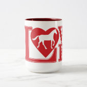 私は馬を愛し、馬を愛する ツートーンマグカップ (中央)