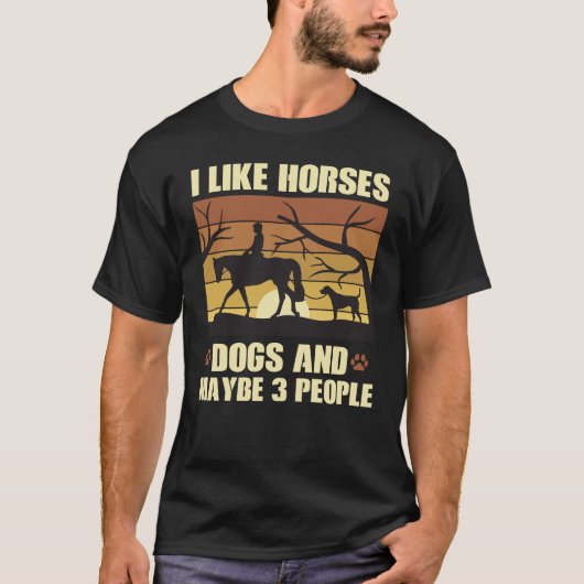 私は馬犬と多分3人が好き Tシャツ (正面)