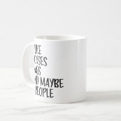 私は馬犬と多分3人のことわざが好きおもしろい コーヒーマグカップ (正面左)