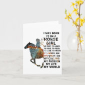 私は馬生まれの女の子になって里を馬に乗った カード (黄色い花)