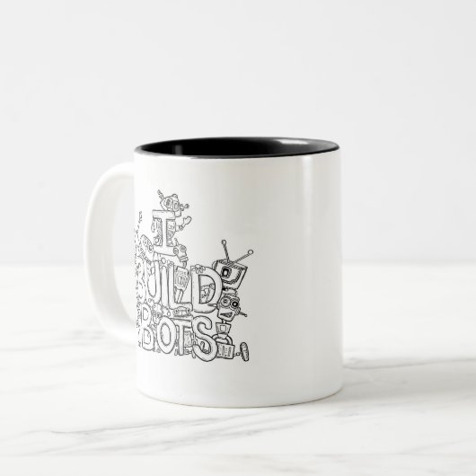 私は馬蝿の幼虫のChatbotのコーヒー・マグの部IIを造ります ツートーンマグカップ (正面左)