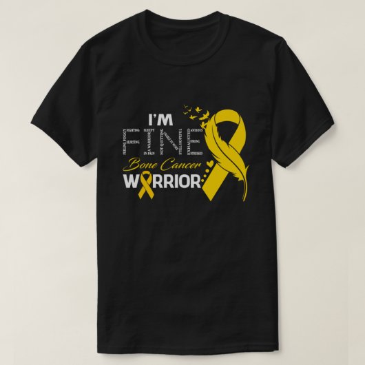 私は骨素晴らしがん戦士認識度羽 Tシャツ (デザイン正面)
