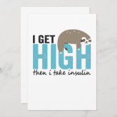 私は高くなってからインスリン糖尿病おもしろいのギフトを受ける サンキューカード (正面/裏面)