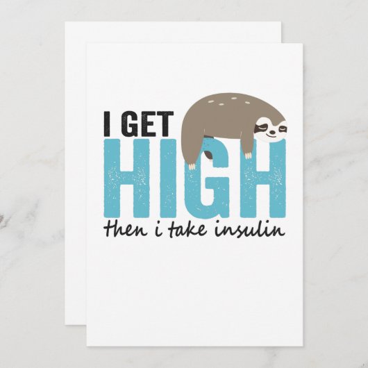 私は高くなってからインスリン糖尿病おもしろいのギフトを受ける サンキューカード (正面/裏面)