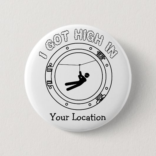 私は高Ziplineを得ました 缶バッジ (正面)