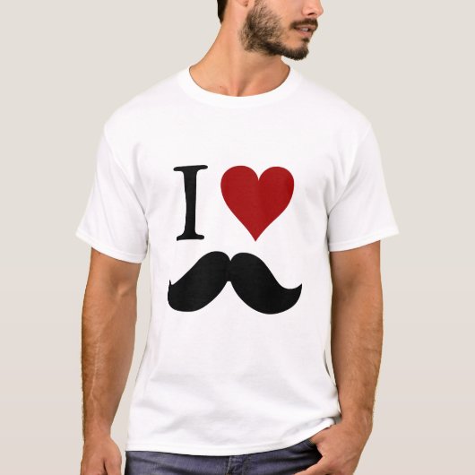 私は髭のTシャツを愛します Tシャツ (正面)