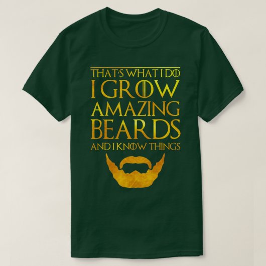 私は髭を育て、私は帽子を知っている Tシャツ (デザイン正面)