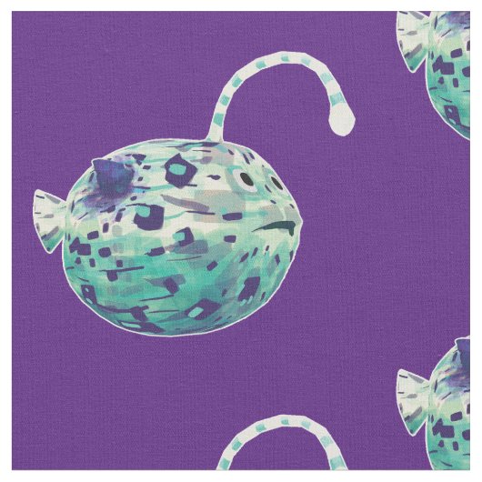 「私は魅了してる…」 ふぐ魚は実現した ファブリック (クローズアップ)