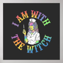 私は魔女と一緒にいる – & 不気味神秘的なハロウィーン ポスター