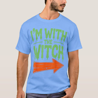 私は魔女と一緒 ファニー ハズバンド ハロウィン コスチューム コ Tシャツ