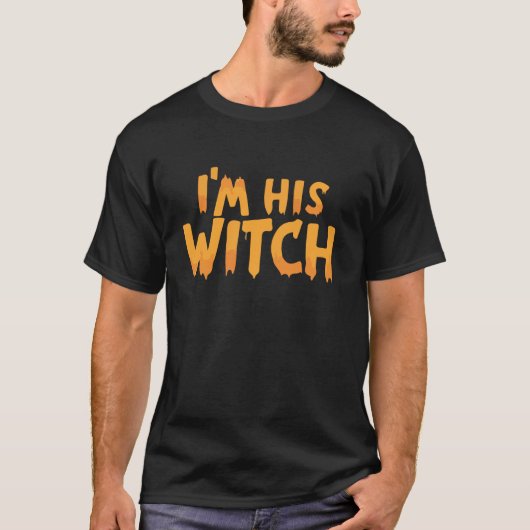 私は魔女にマッチ可笑なハロウィーン彼のアン Tシャツ (正面)