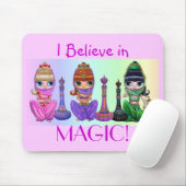 私は魔法で信じます! かわいく小さく大きい目の魔神 マウスパッド (マウス)
