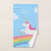 私は魔法の虹のユニコーンタオルセットで信じます バスタオルセット (ハンドタオル)