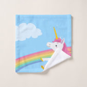 私は魔法の虹のユニコーンタオルセットで信じます バスタオルセット (ウォッシュタオル)