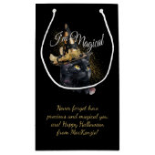 私は魔法の黒猫カスタマイズ可能な抱き枕 スモールペーパーバッグ (裏面)