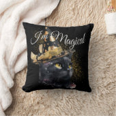 私は魔法の黒猫カスタマイズ可能な装飾用クッション クッション (ブランケット)