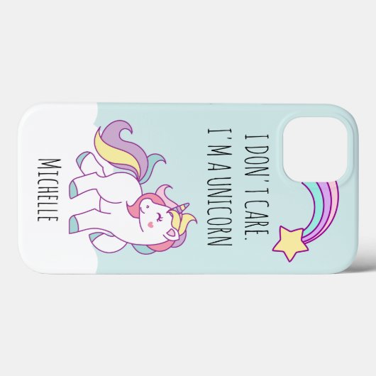 私は魔法気にのユニコーンではないパーソナライズされた Case-Mate iPhoneケース (裏面 (横))