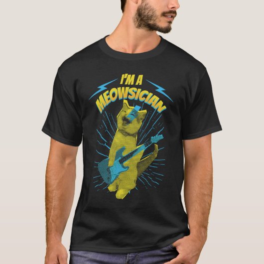 私は魔術師キャットラブギタリストだ Tシャツ (正面)