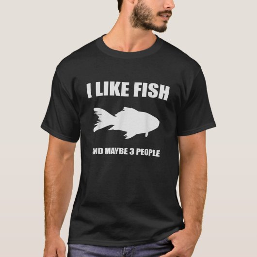 私は魚が好きで、多分3人の魚のためのシャツの贈り物 Tシャツ (正面)
