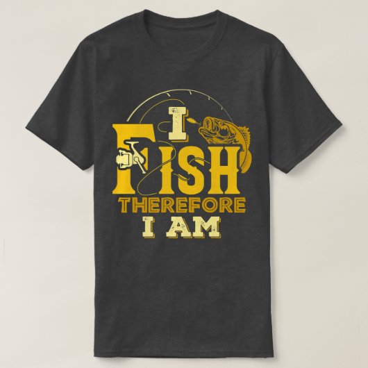 私は魚だから魚釣り漁師おもしろい Tシャツ (デザイン正面)
