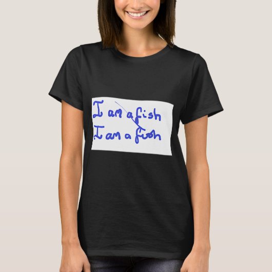 私は魚です (レッド・ドワーフ、リマー試験) Tシャツ (正面)