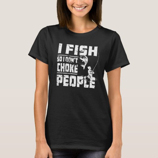 私は魚なので、私は人々のベースをチョークしない魚釣り Tシャツ (正面)