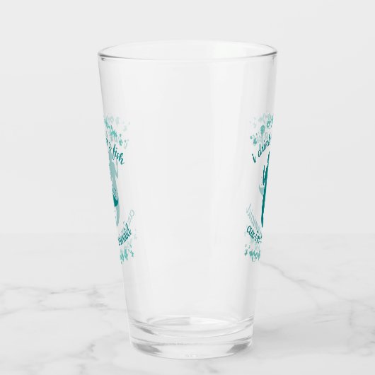 私は魚のように飲むカズ私は人魚のおもしろいモノグラム タンブラーグラス (左)