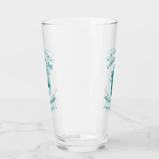 私は魚のように飲むカズ私は人魚のおもしろいモノグラム タンブラーグラス (右)