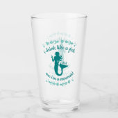 私は魚のように飲むカズ私は人魚のおもしろいモノグラム タンブラーグラス (正面)
