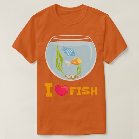 私は魚のクラシックTシャツが大好き Tシャツ (デザイン正面)