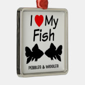 私は魚のシルエットが大好き メタルオーナメント (右)