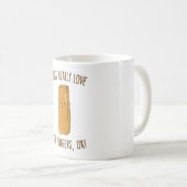 私は魚の指が大好きよ!かわいいかわいい コーヒーマグカップ (正面右)