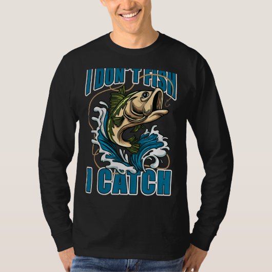 私は魚を捕まえない魚釣り Tシャツ (正面)