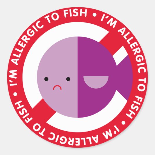 私は魚アレルギーだ! ラウンドシール (正面)