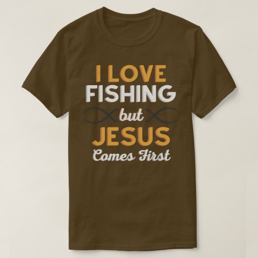 私は魚釣りが大好き来だ Tシャツ (デザイン正面)