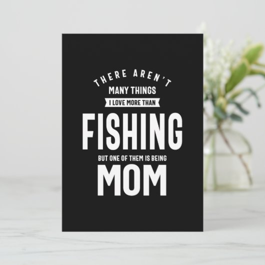 私は魚釣りが大好き。私はお母さんになるのが大好き サンキューカード (スタンド正面)