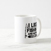 私は魚釣りが好きで、多分2人が好きだ コーヒーマグカップ (正面右)