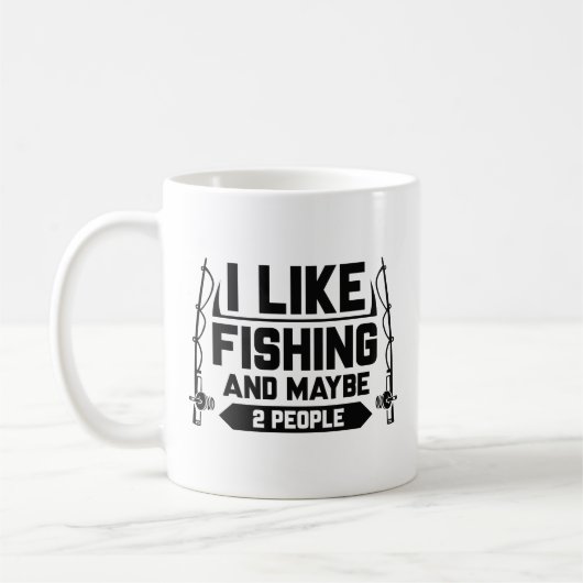 私は魚釣りが好きで、多分2人が好きだ コーヒーマグカップ (左)