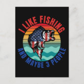 私は魚釣りが好きで、3人も好きだ ポストカード (正面)