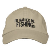 私は魚釣りだ 刺繍入りキャップ (正面)